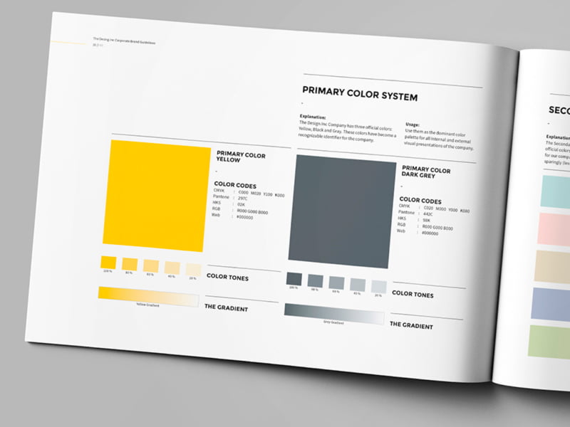 Brand Guide with Colors and Color Tones