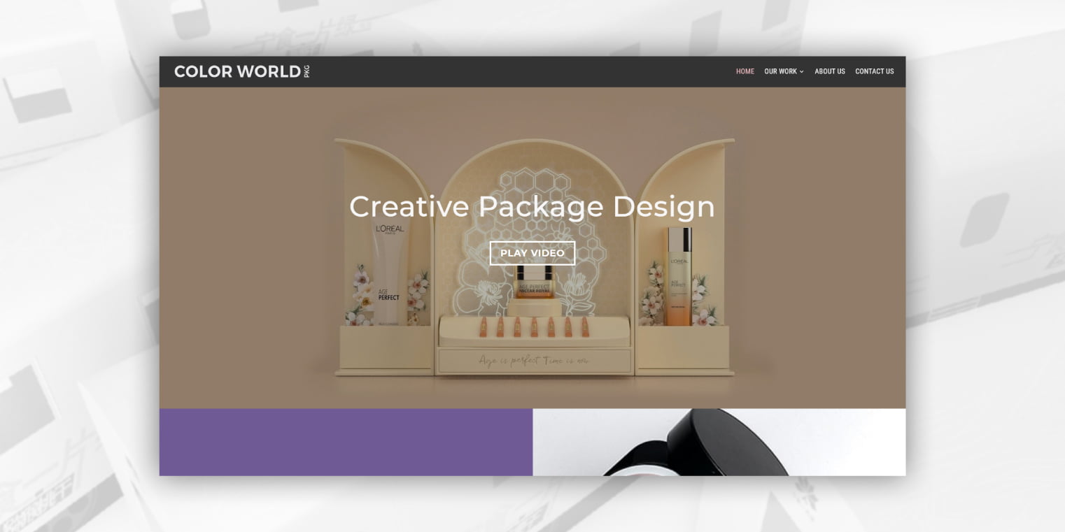 Color World Pkg- Web Development - Website Design - Desktop Above Fold Color World Pkg- Web Development - Website Design - Desktop Above Fold